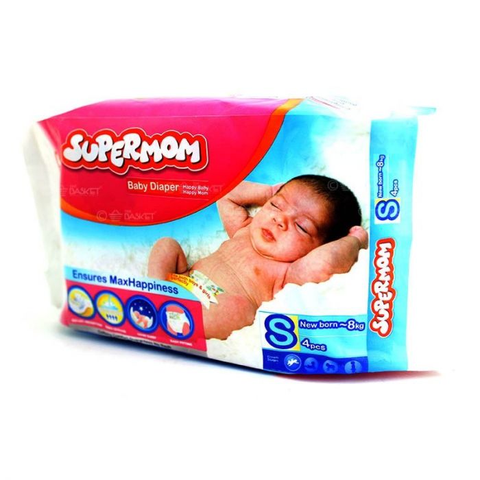 Supermom Baby Diaper  New-8kg(S) 4pcs